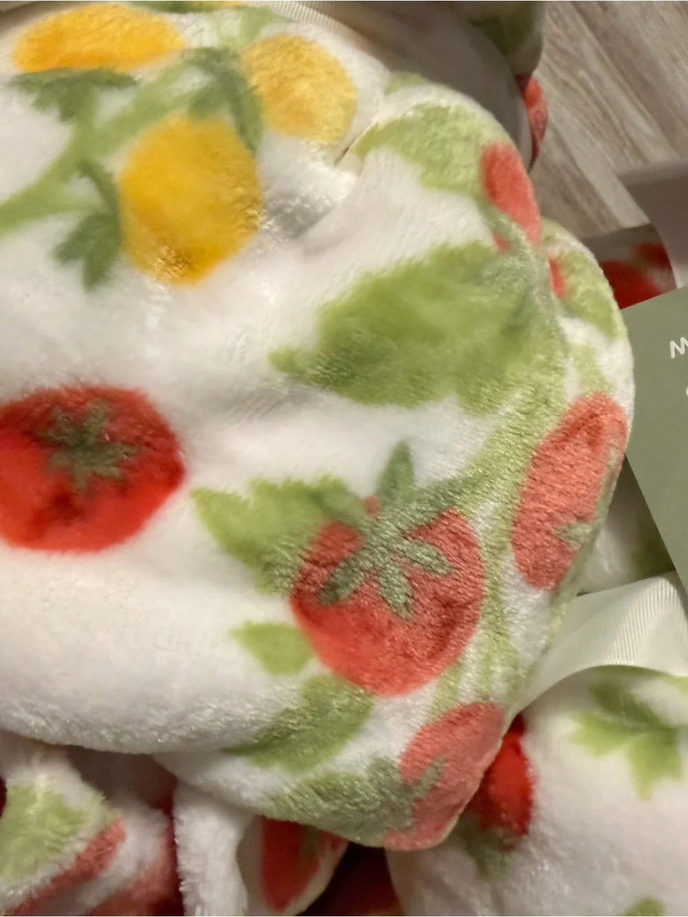 Home Plush Throw Blanket in White with Yellow & Coral Floral Print